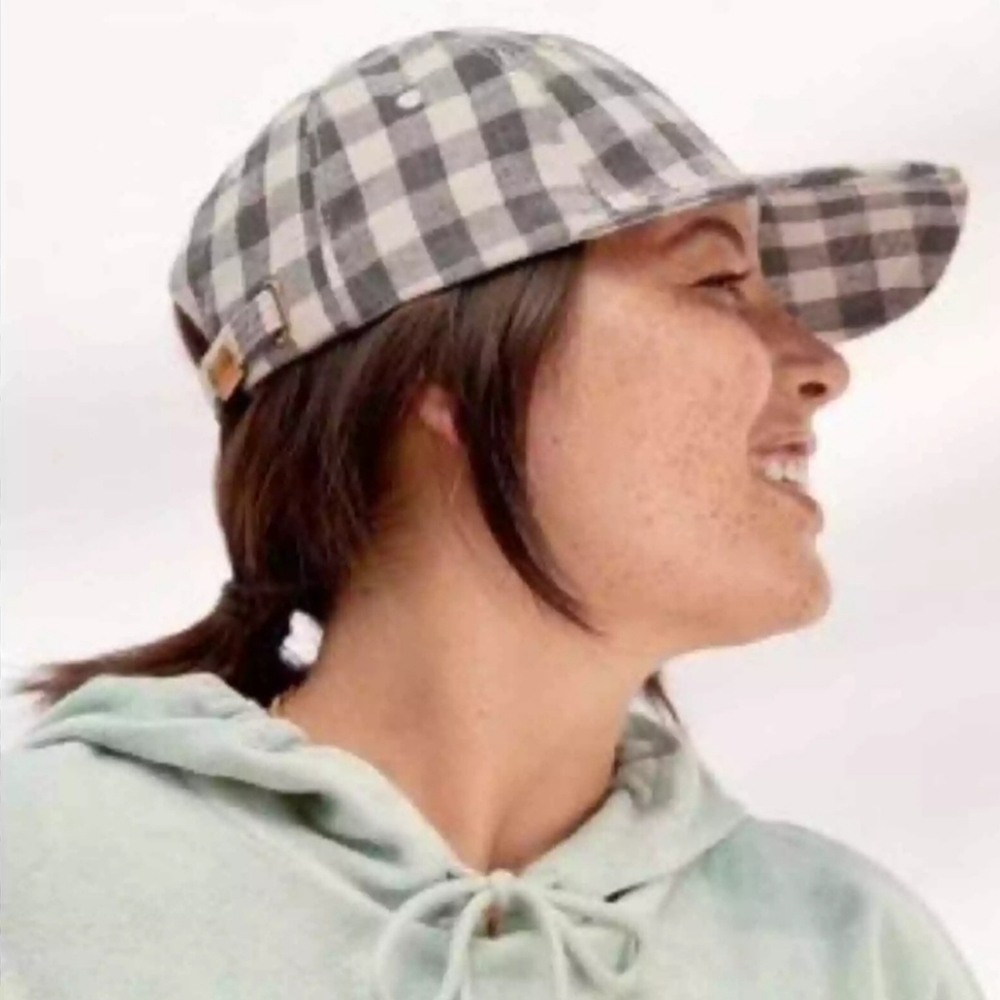 Cocus Pocus Buffalo Check Plaid Hat - Grey/Cream Baseball Cap